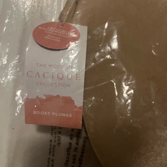 NWT Cacique Invisible Backsmoother Boost Plunge Bra nude 42DDD - Picture 4 of 6